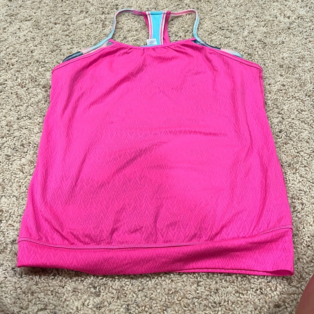Ivivva (Lululemon kids brand) athletic razor back tank top with built in bra
